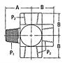 208007 External Pipe X Internal Pipe Cross